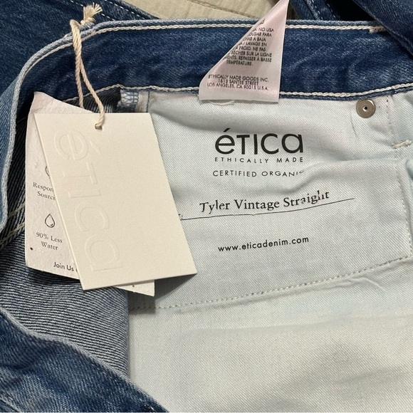 NWT ETICA Tyler Vintage Straight Crop Jean Size 26 Shipwreck - Picture 12 of 12